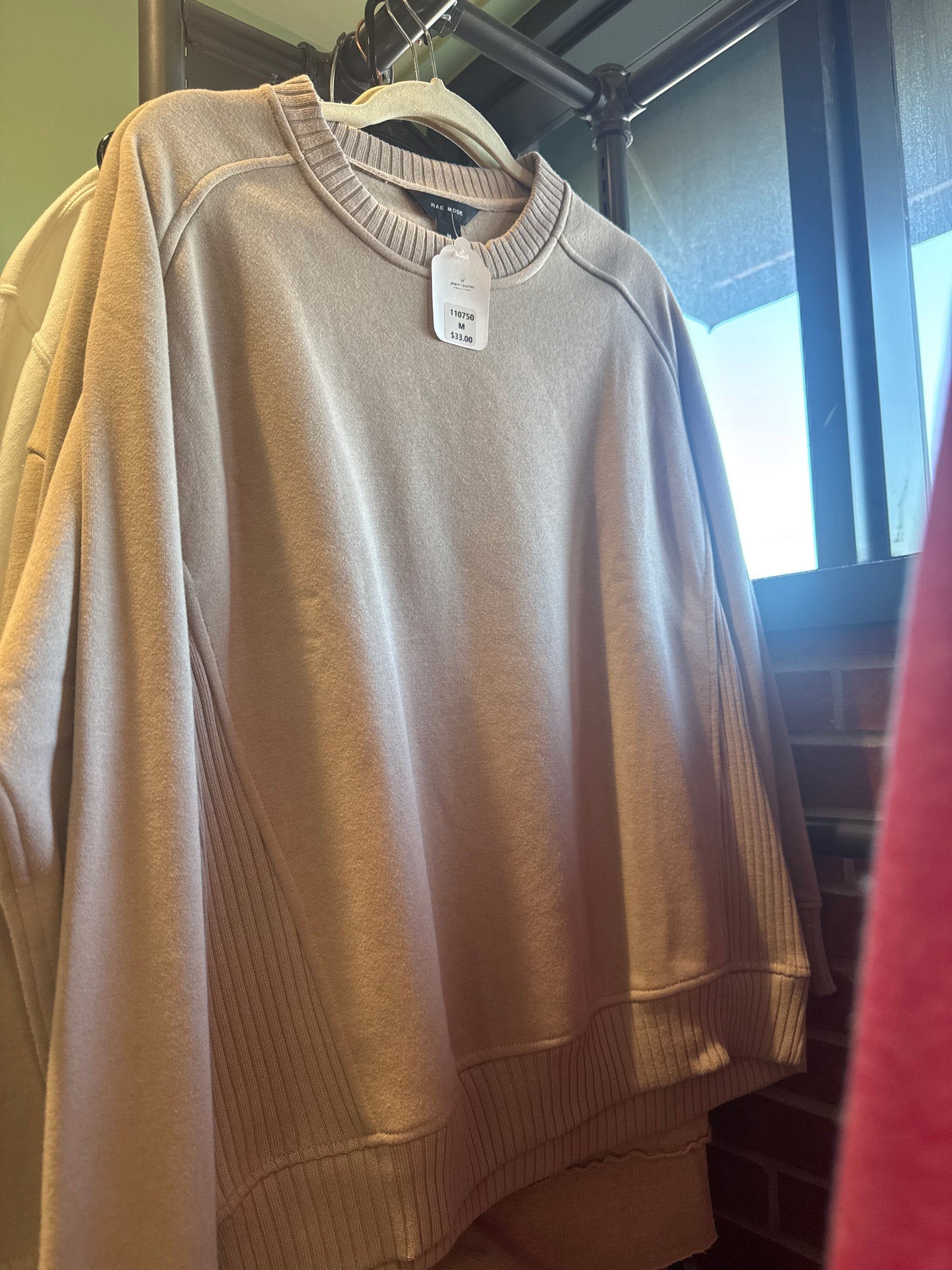 FRENCH TERRY CREW NECK SWEATSHIRT - TAUPE - M