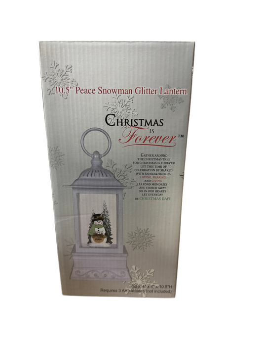 GLITTER LANTERN-PEACE SNOWMAN