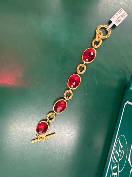 BARCELONA BRACELET GOLD IRIDESCENT RUBY RED