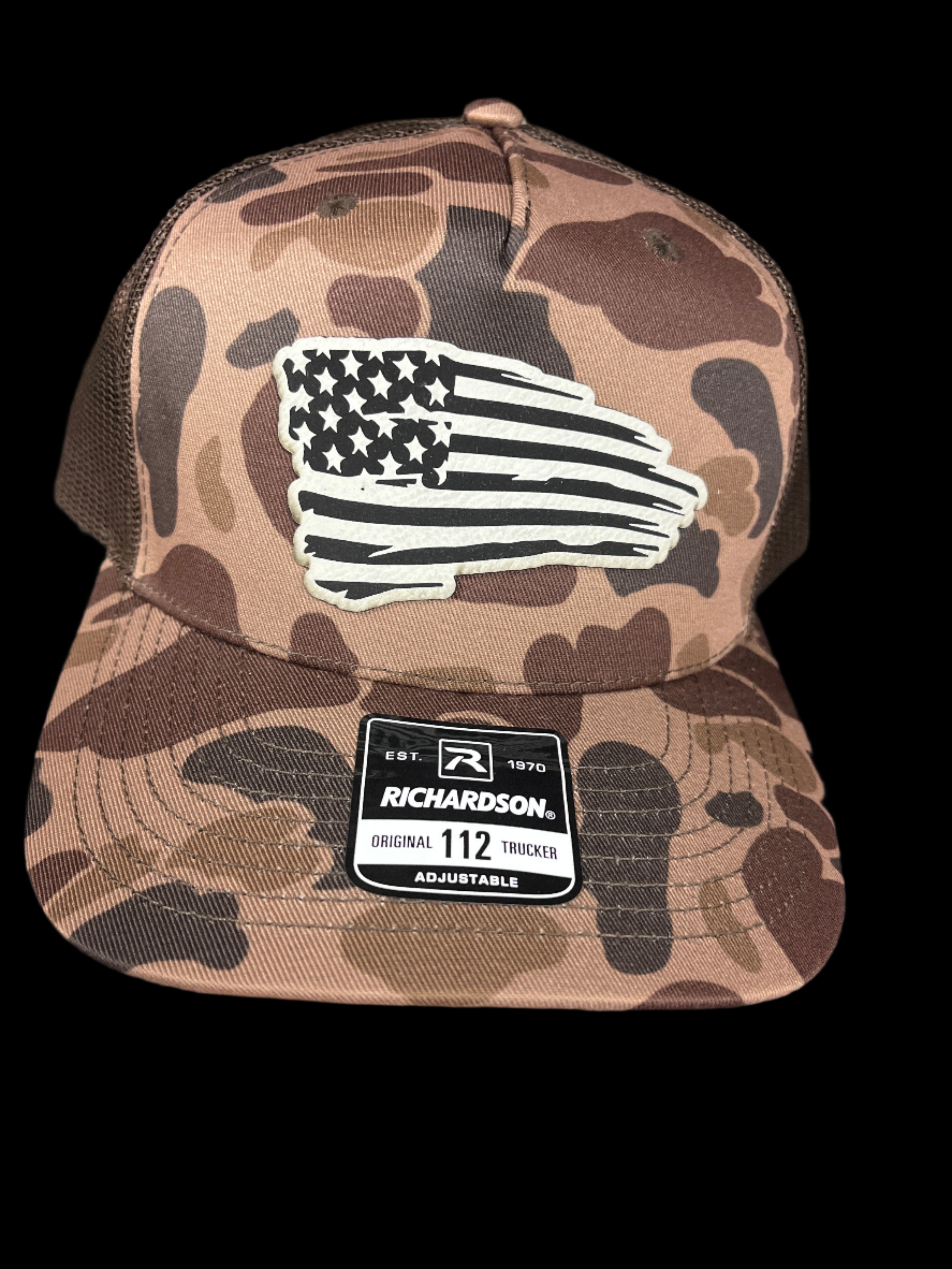 BROWN CAMO HAT - WAVING FLAG PATCH