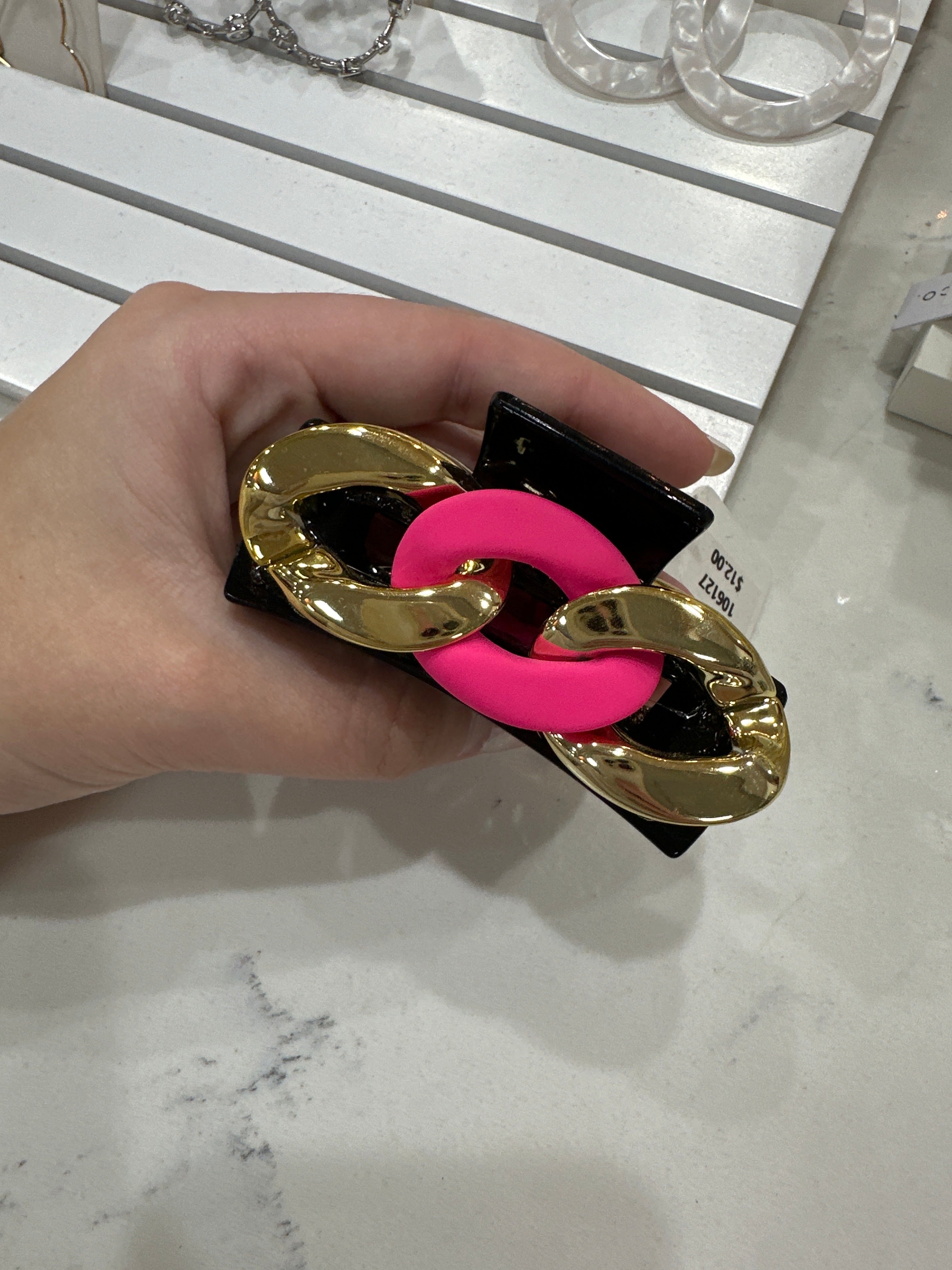 HAIR CLIP - BLACK/PINK/GOLD