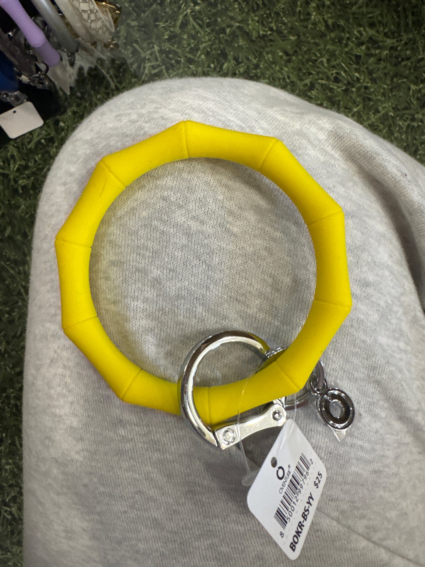 BAMBOO SILICONE BIG O KEY RING - YELLOW