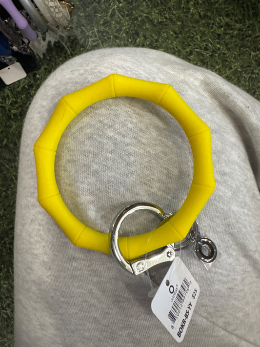 BAMBOO SILICONE BIG O KEY RING - YELLOW