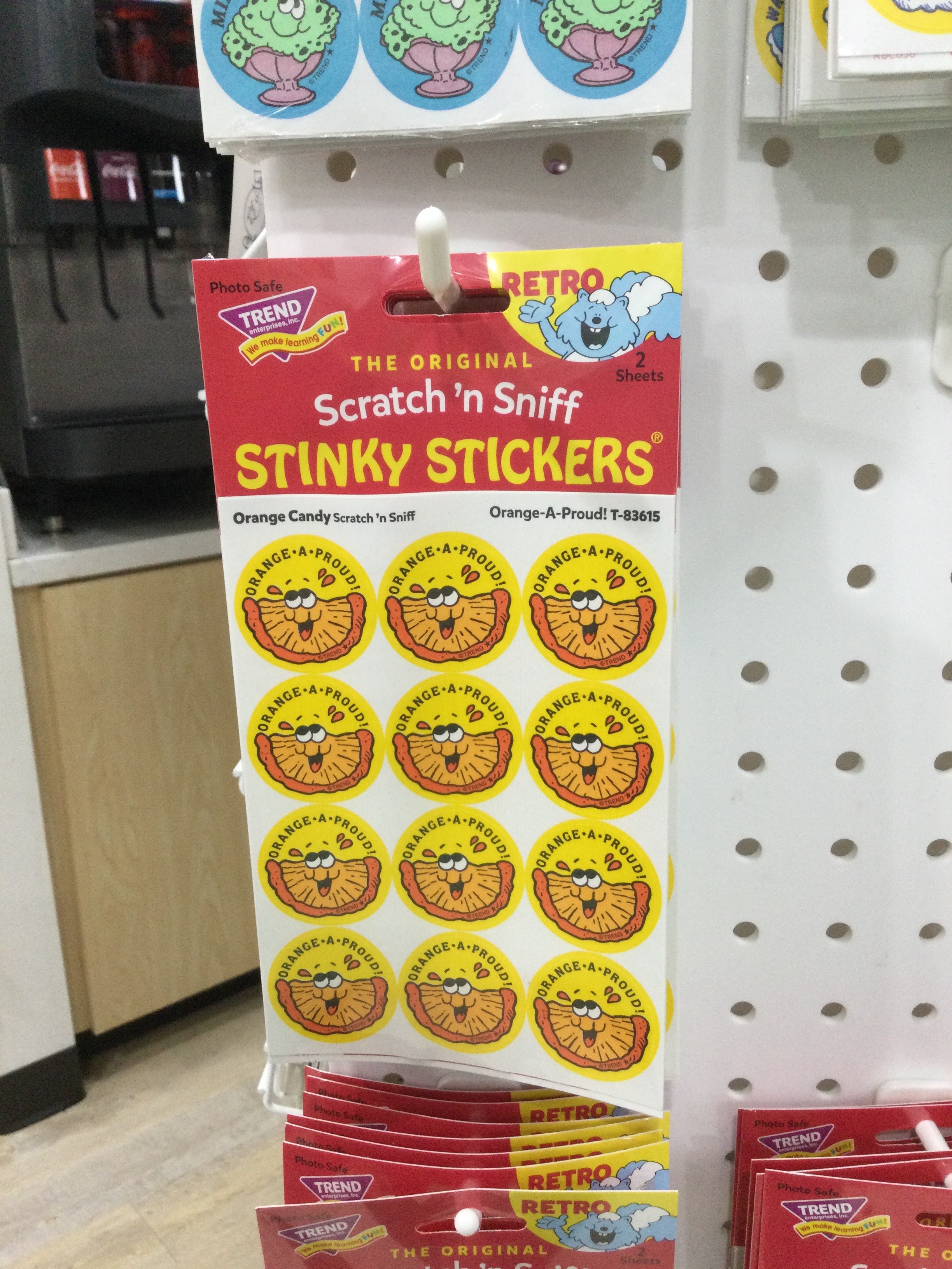 SCRATCH N SNIFF STINKY STICKERS - ORANGE CANDY