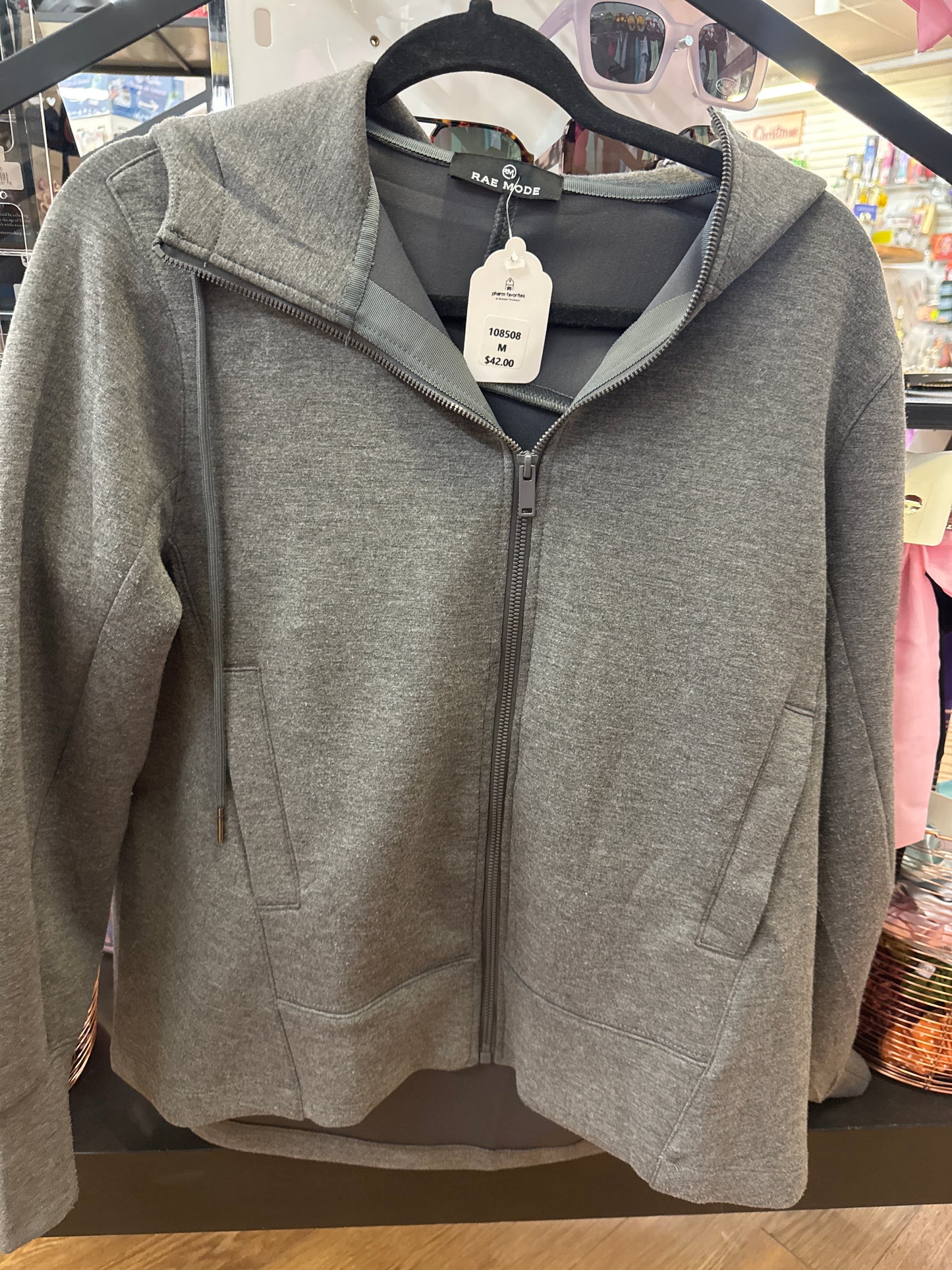 MID-WEIGHT HOODIE JACKET - CHARCOAL - L