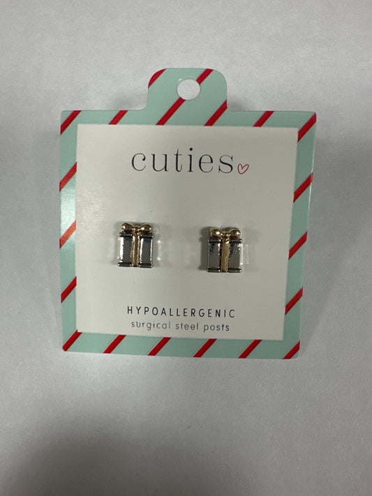 TWO TONE PRESENTS EARRINGS