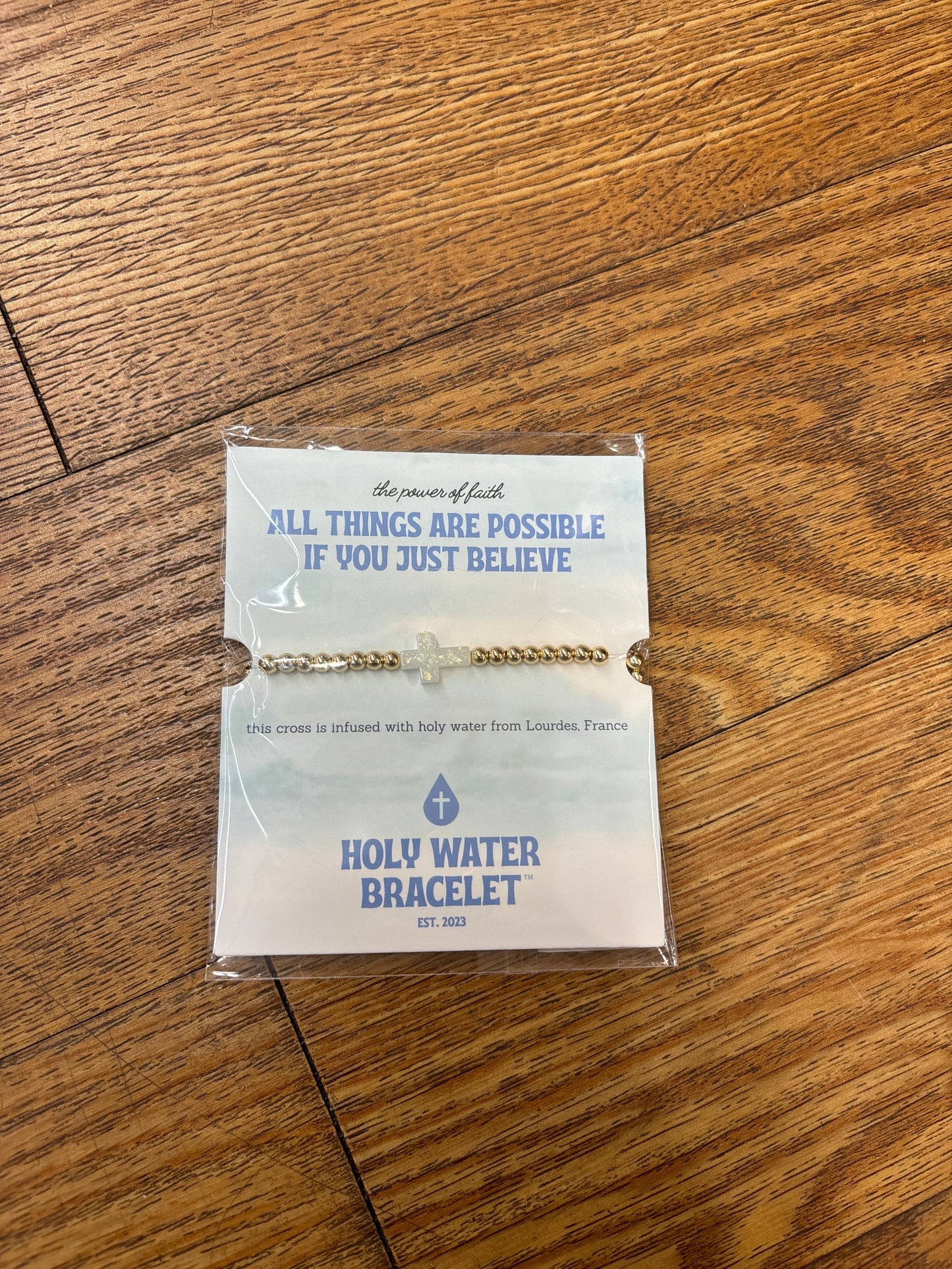 Holy Water Bracelet- All Things Are Possible If You Just Believe- Gold - Pharm Favorites by Economy Pharmacy