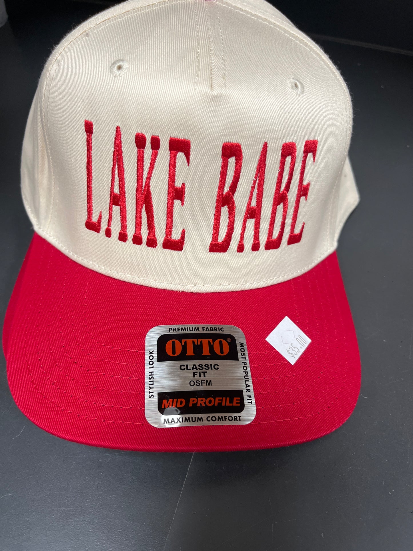 LAKE BABE RED/IVORY HAT