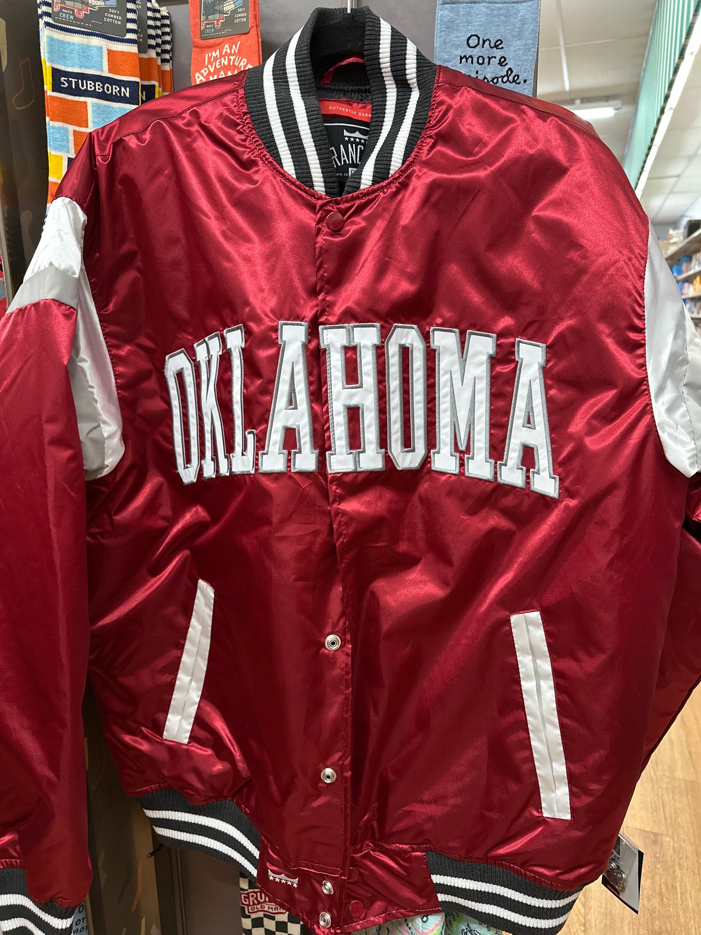 POWER SATIN JACKET - OKLAHOMA - L - Pharm Favorites by Economy Pharmacy