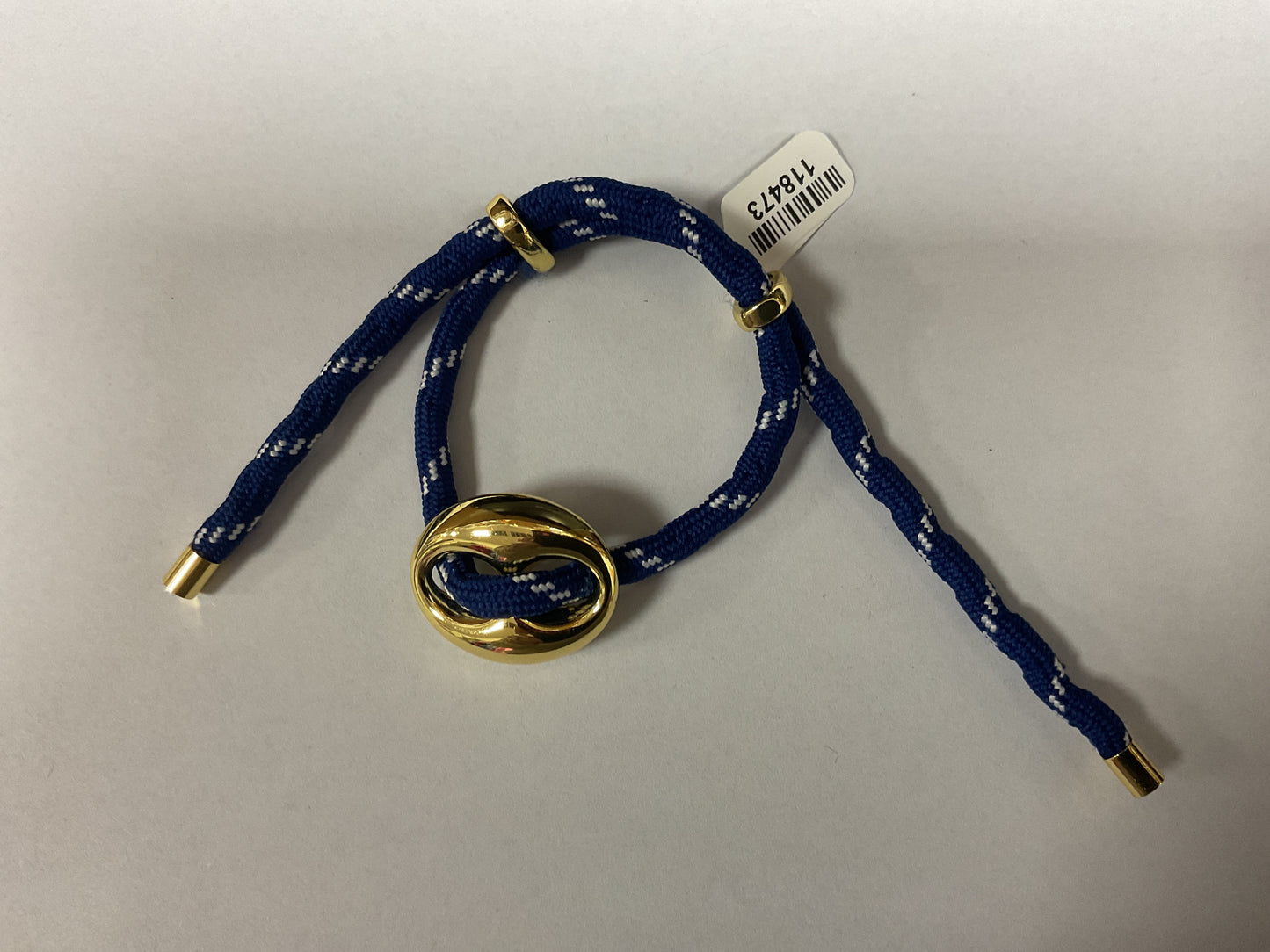 CORD BRACELET WITH GOLD SLIDE CHARM