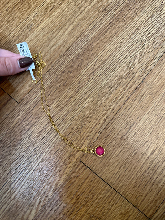 FLEUR-de-LIS SOLITAIRE NECKLACE IRIDESCENT RASPBERRY