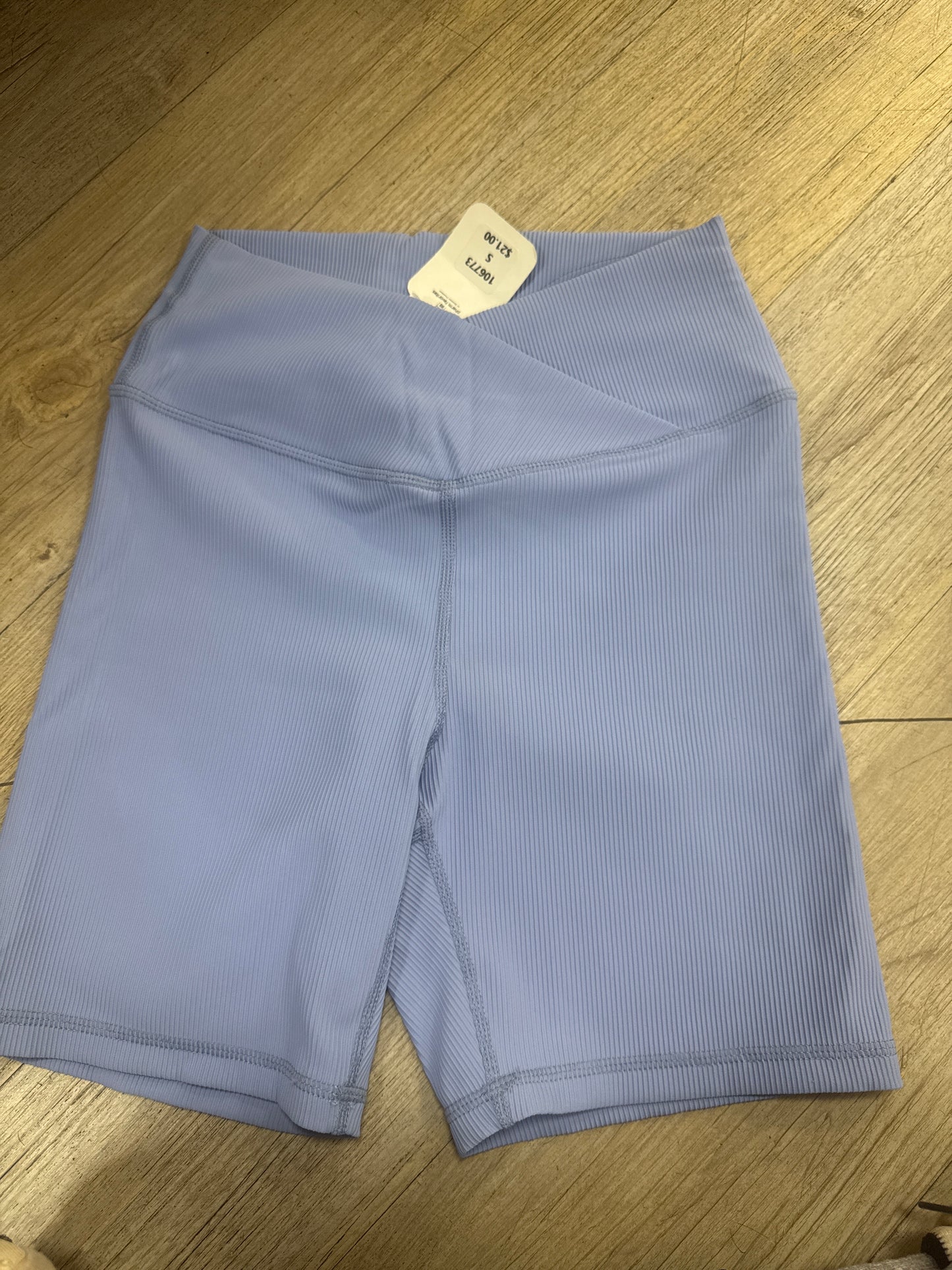DIGITAL LAVENDER RIBBED BIKER SHORTS