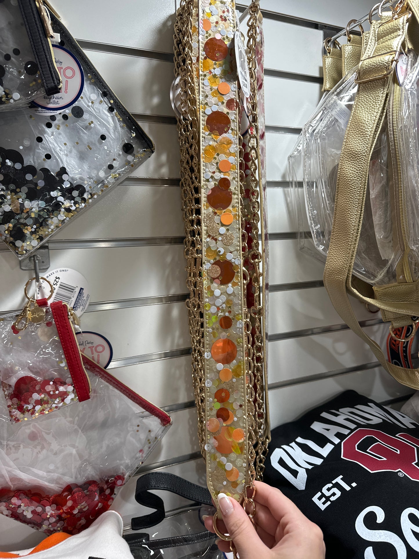 CONFETTI ADJUSTABLE BELT STRAP - ORANGE BURST