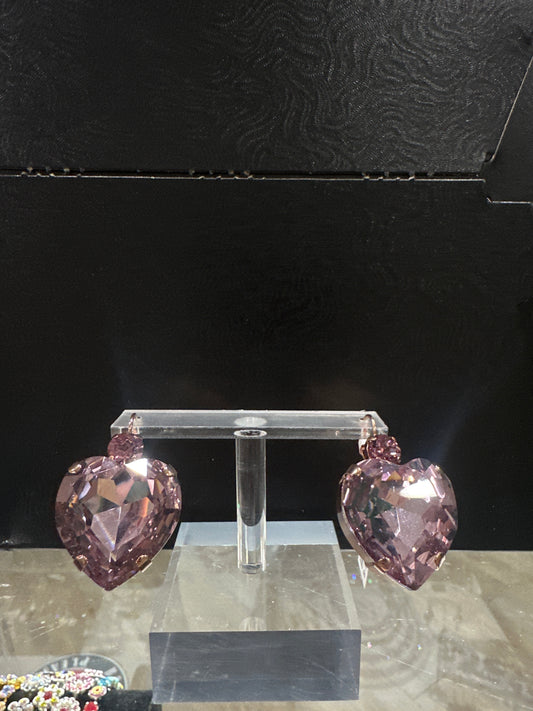 MARIANA EARRINGS - RG - XL LAVENDER HEARTS