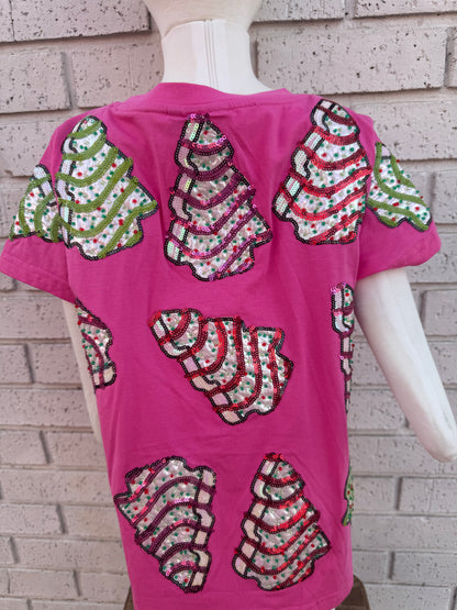 Youth Pink Little Debbie Trees Tee