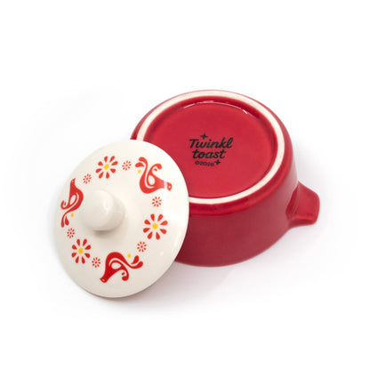 PYREX-INSPIRED FRIENDSHIP CASSEROLE CERAMIC RINKET BOX