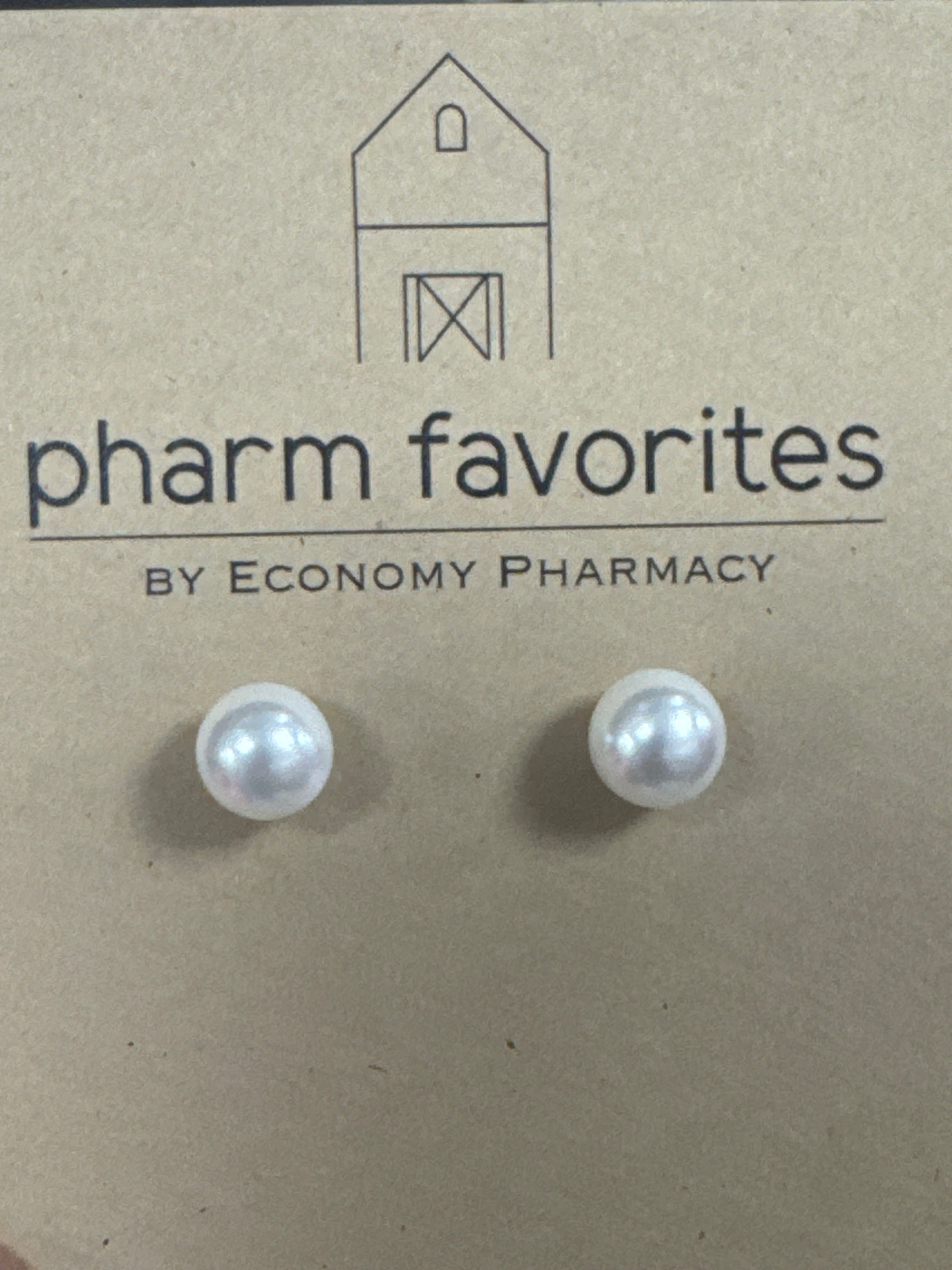 WHITE FAUX PEARL STUDS