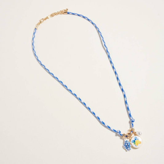 CERAMIC SARDINE FISH LEMON PEARL AMALFI NECKLACE