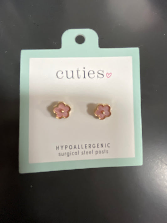 PINK & GOLD FLOWERS EARRINGS