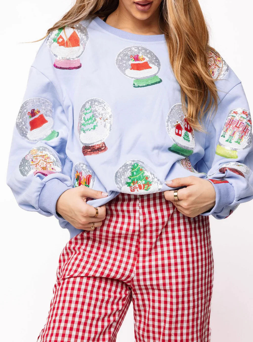SNOW GLOBE SWEATSHIRT - POWDER BLUE