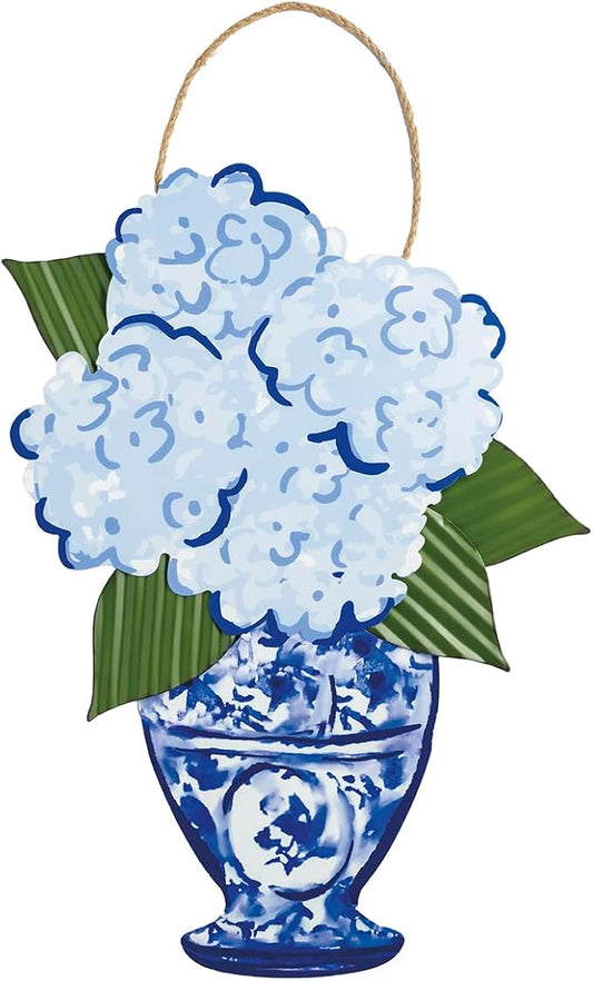 HYDRANGEA TIN DOOR HANGER