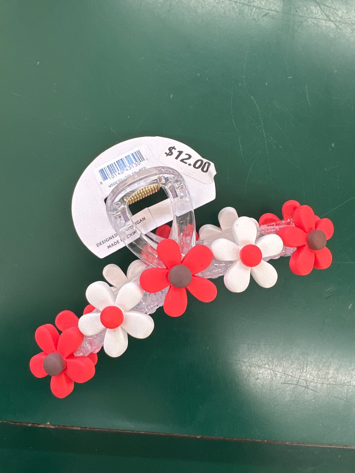 DAISY CLAW CLIP - RED