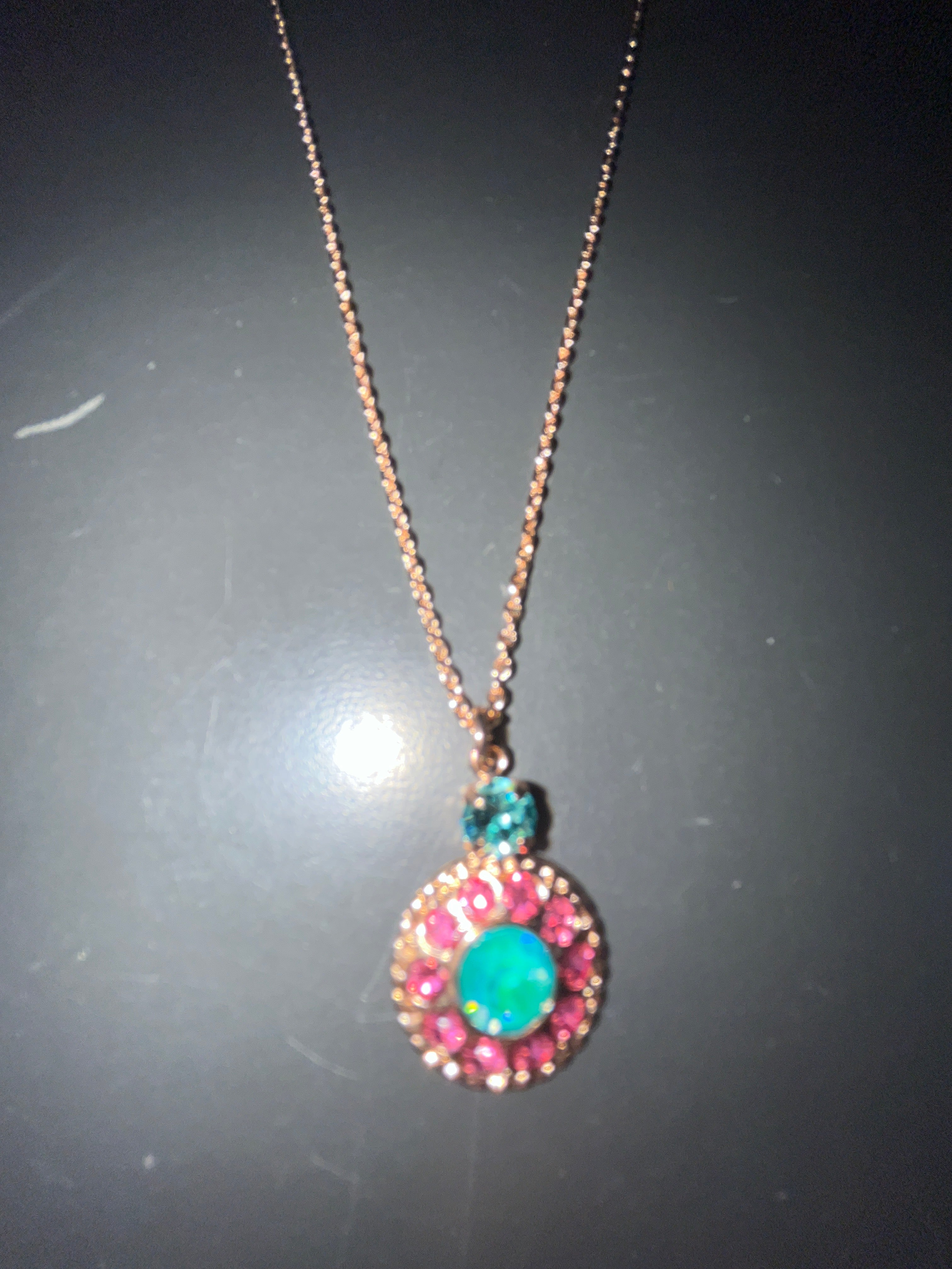 MARIANA - NECKLACE - PINK AND TURQOISE STONES