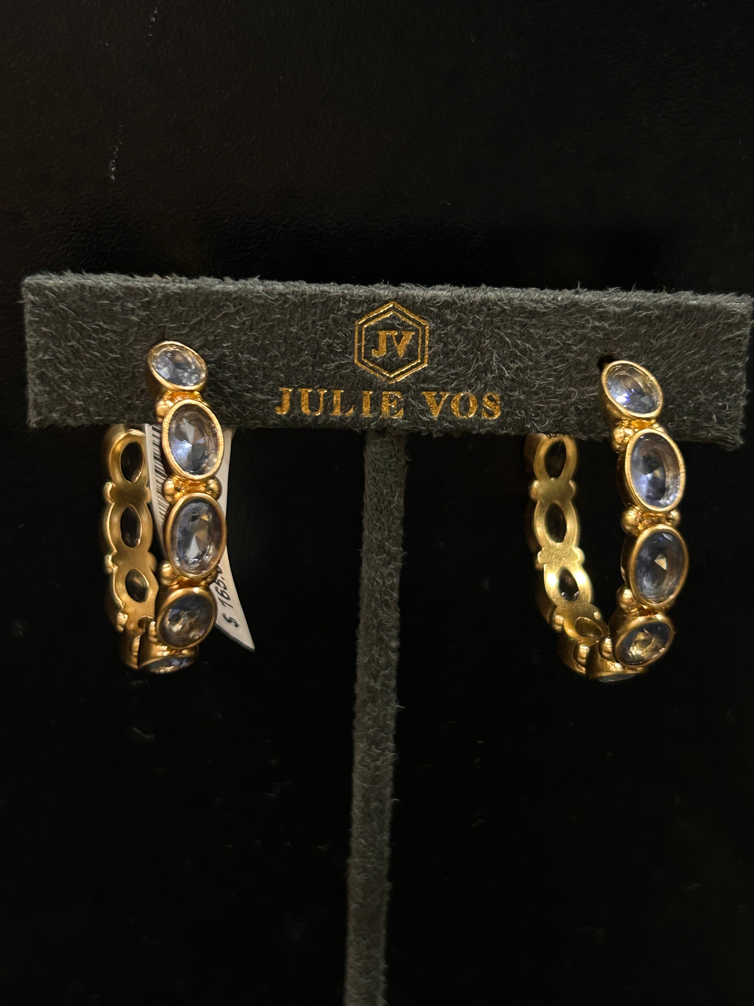 SAVOY STATEMENT HOOP GLD IRIDESCENT CHALCEDONY BLU