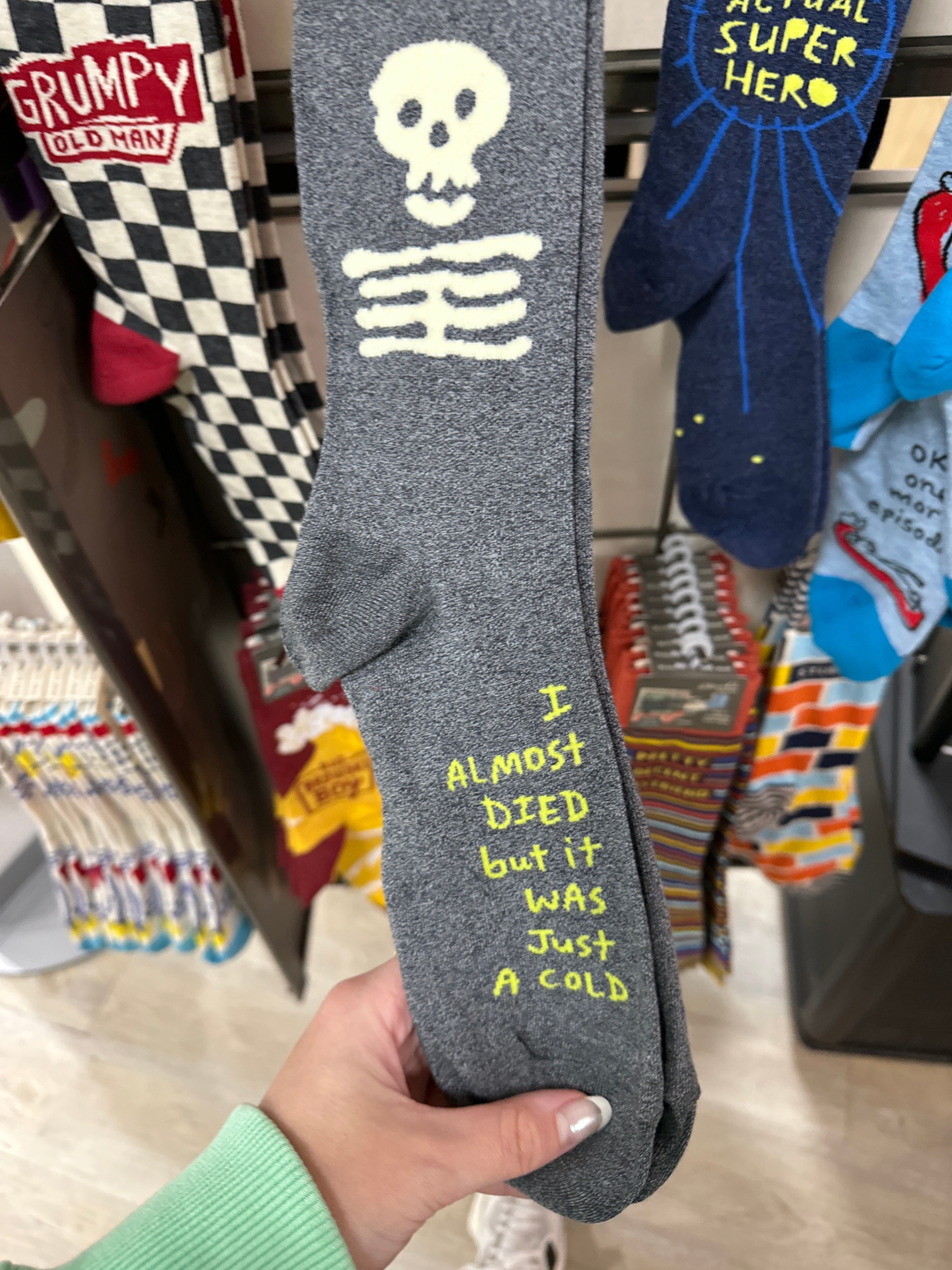 MEN'S CREW SOCKS - I ALMOST DIED