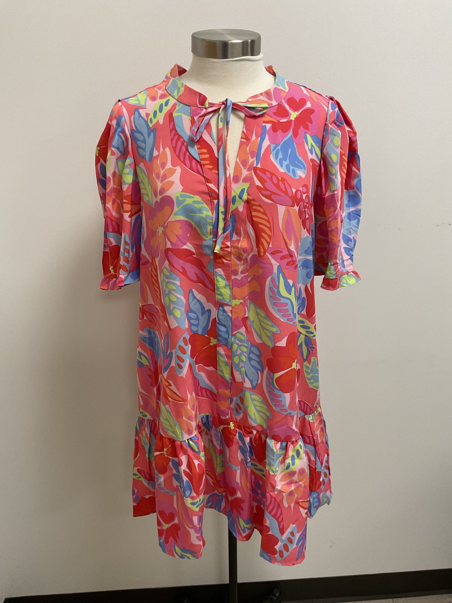 NATALIA FIJI BREEZE PRINT PINK MINI DRESS