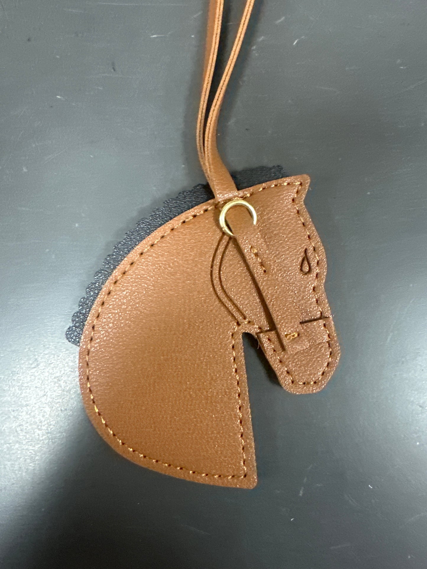 VEGAN LEATHER HORSE HEAD PURSE CHARM