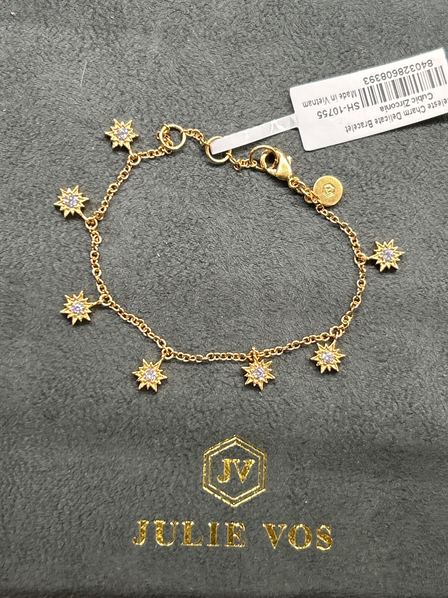 CELESTE CHARM DELICATE BRACELET GLD CZ