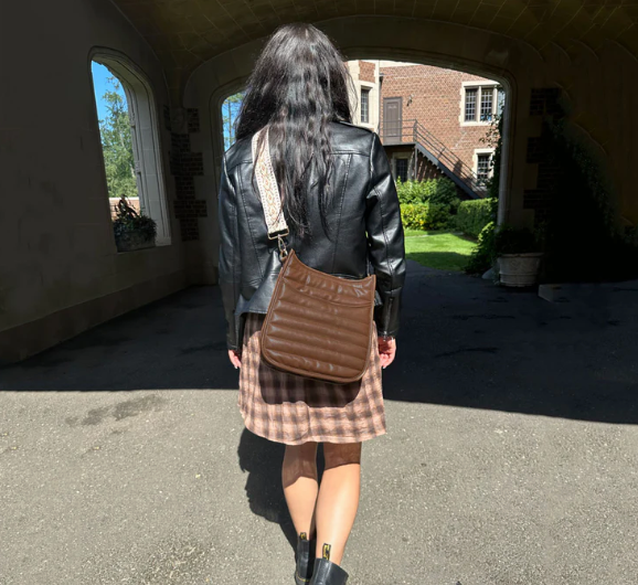 Sarah Quilted Faux Leather Messenger