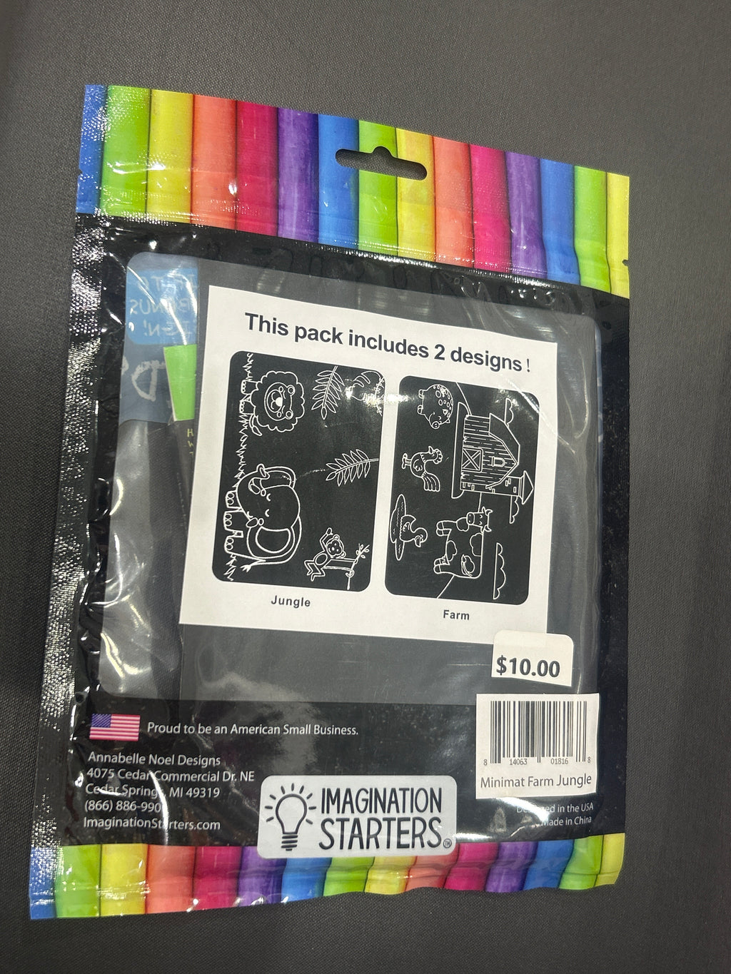 CHALKBOARD COLORING CARDS - MINI FARM JUNGLE