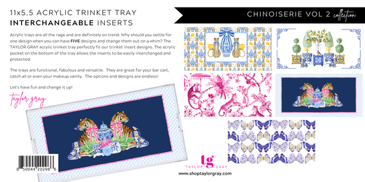 CHINOISERIE trinket tray insert set of 5