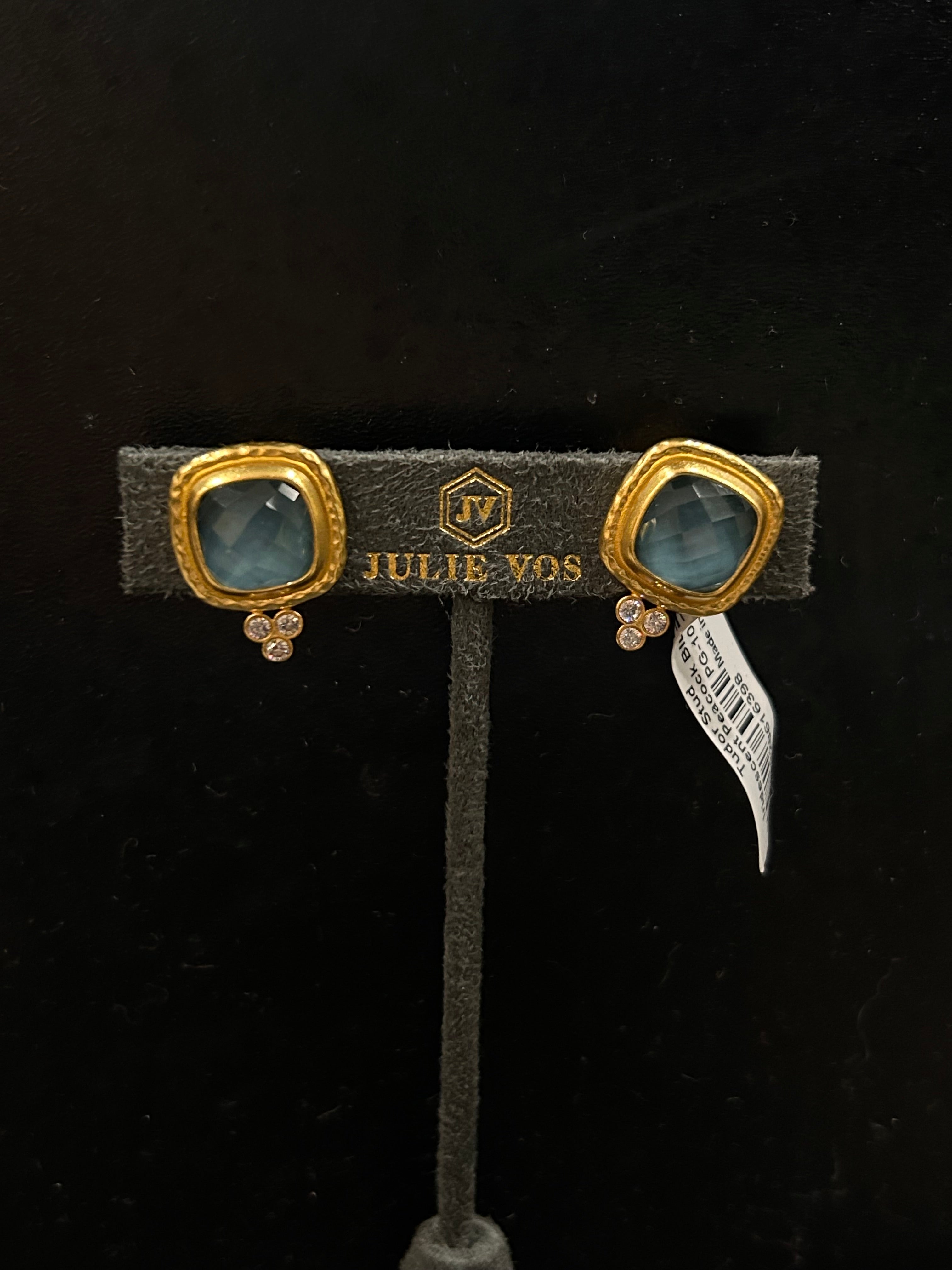 TUDOR STUD-IRIDESCENT PEACOCK