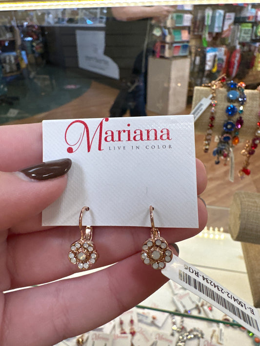 MARIANA RG FLORAL EARRINGS W/IRD PEARLS