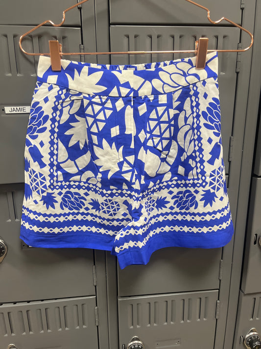 COBALT & WHITE PRINTED SHORTS