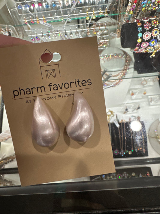 SILVER MATTE TEARDROP/COMMA EARRINGS