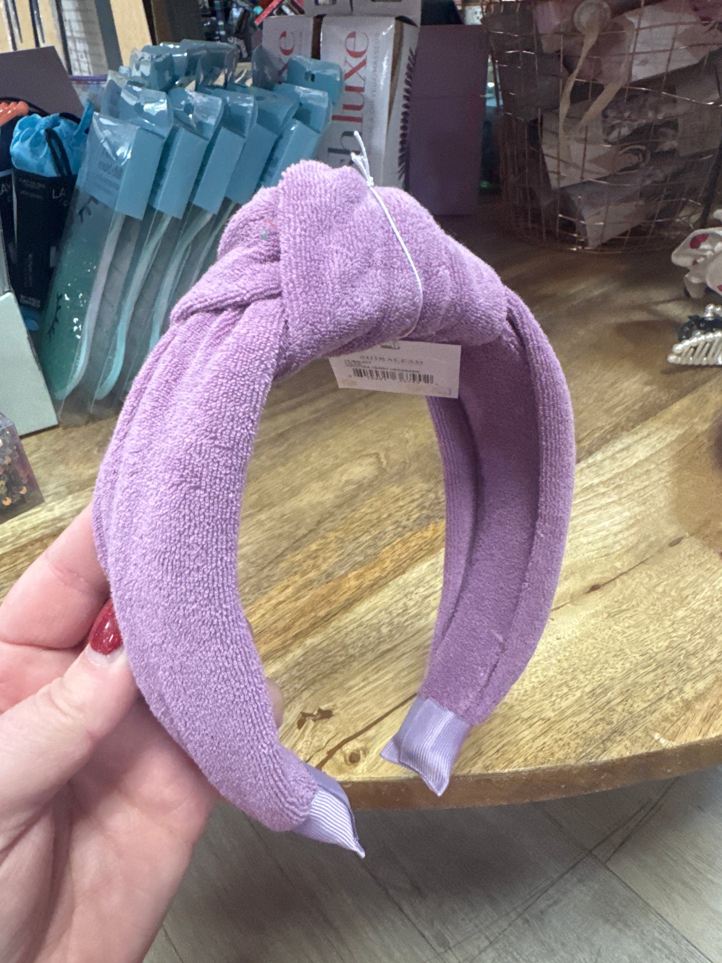 TERRY KNOTTED HEADBAND - LILAC