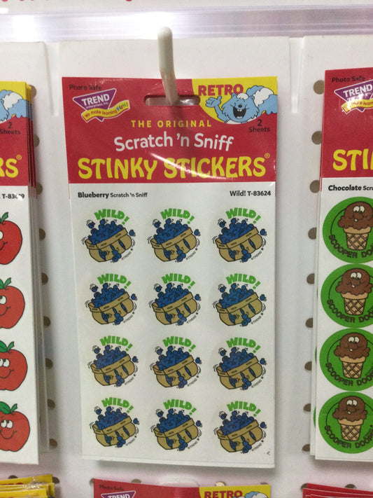 SCRATCH N SNIFF STINKY STICKERS - BLUEBERRY