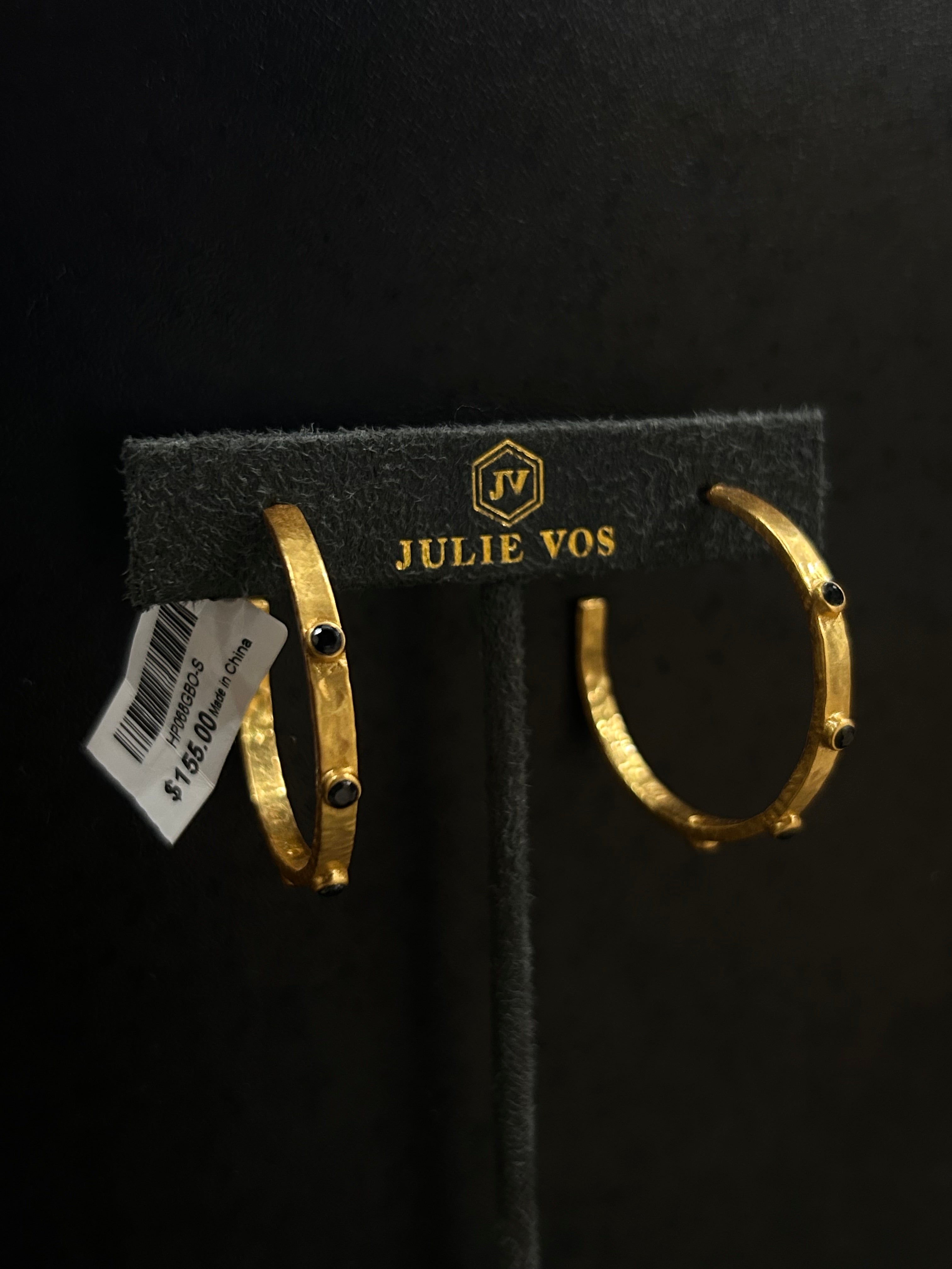 MYKONOS HOOP GOLD OBSIDIAN BLACK - S