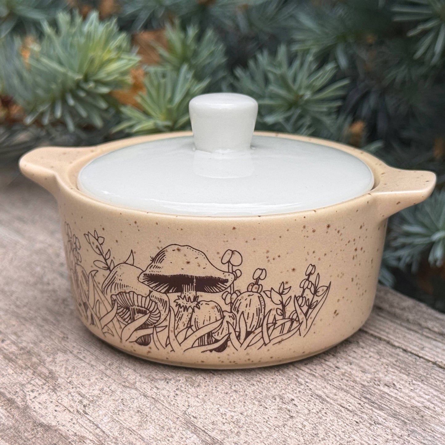 PYREX-INSPIRED FOREST FANCIES CASSEROLE CERAMIC TRINKET BOX