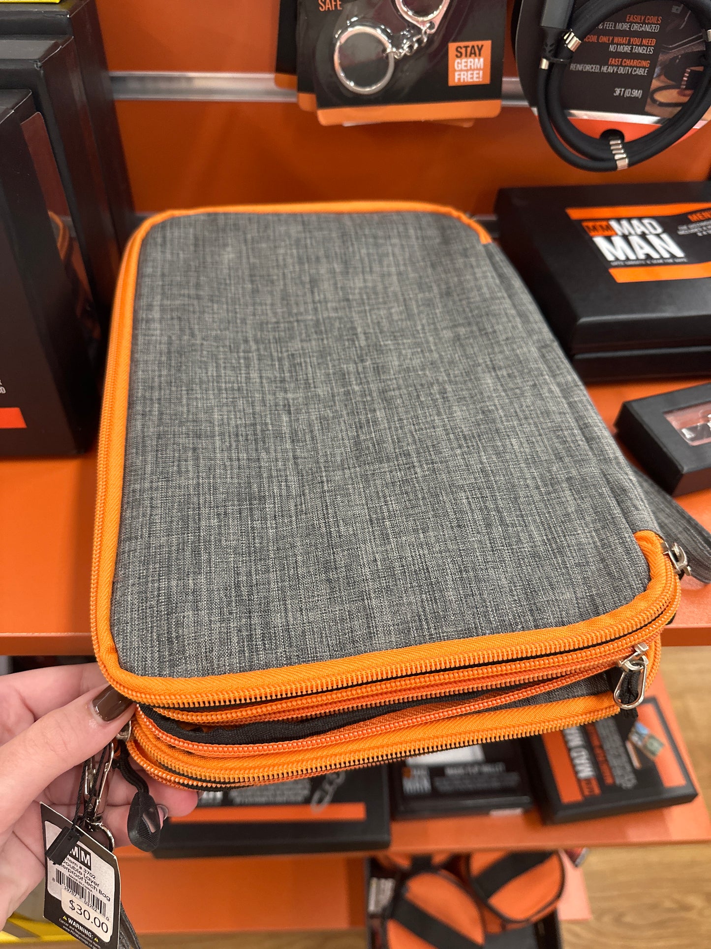 ORANGE DOUBLE LAYER WATERPROOF TECH BAG