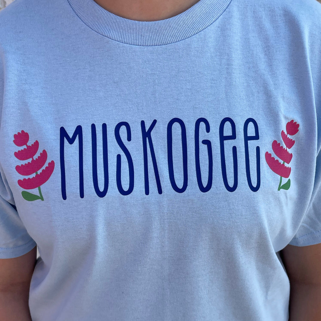 Muskogee Azalea Festival Tee - Chambray Blue