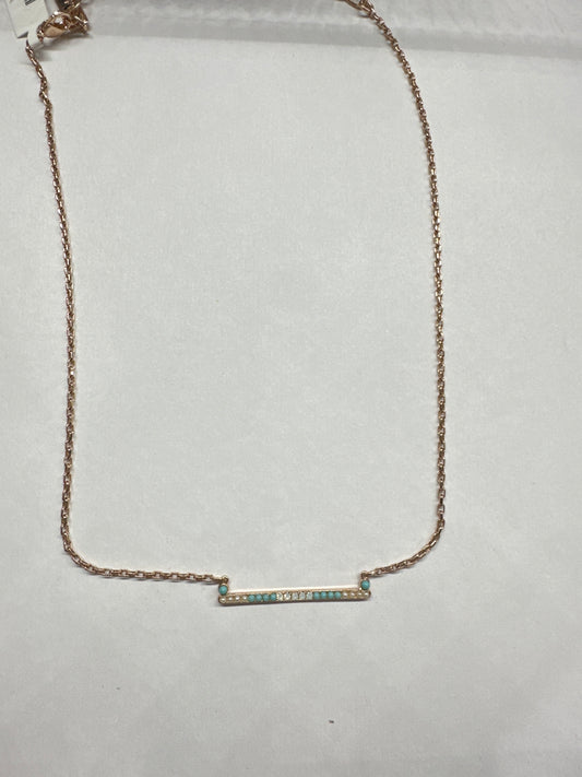 MARIANA NECKLACE-RG-BAR WITH TURQ&WHT