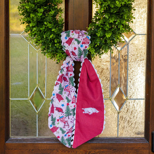 ARKANSAS RAZORBACKS COTTON WREATH SCARF