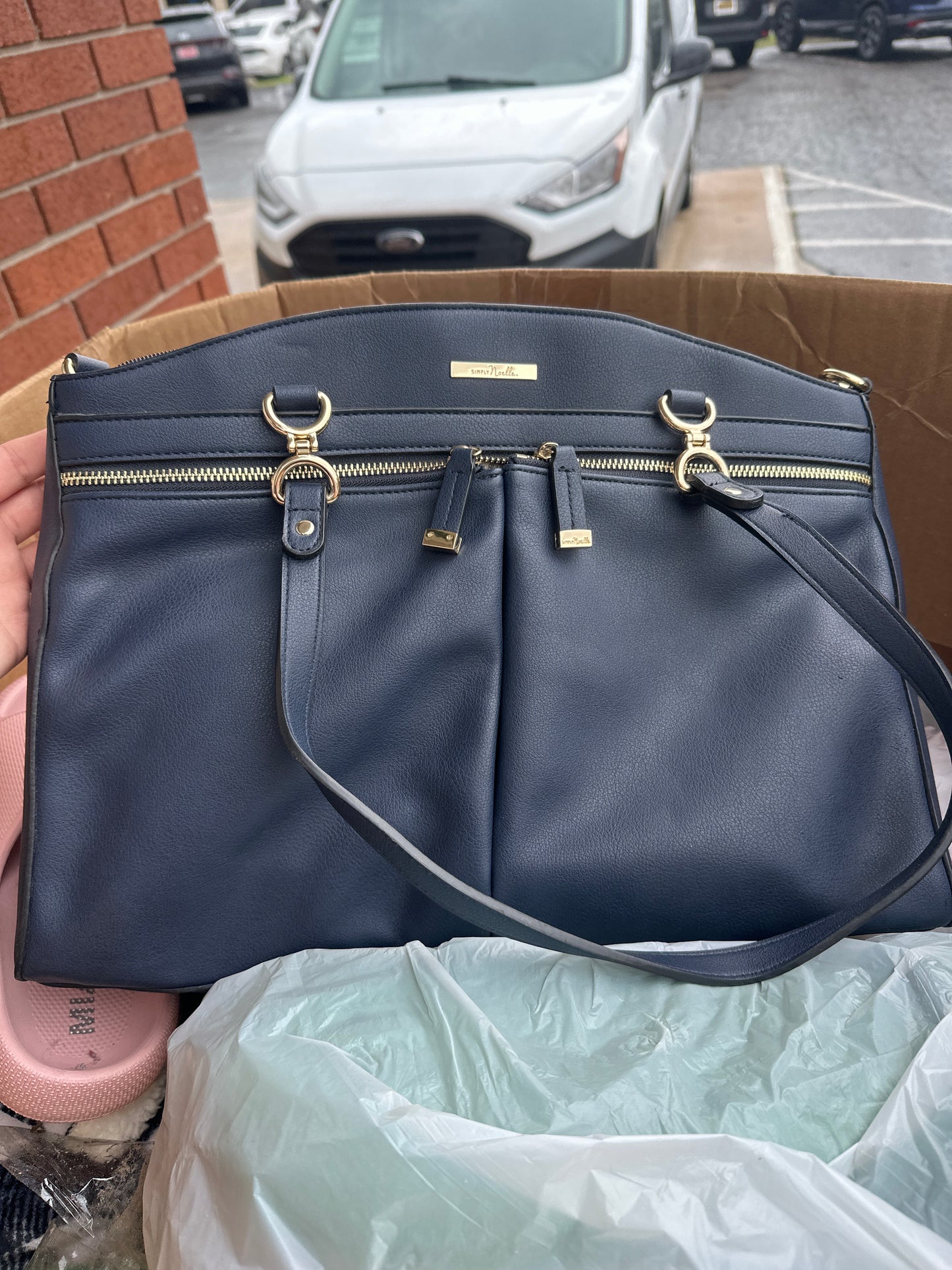 Navy Tote Purse