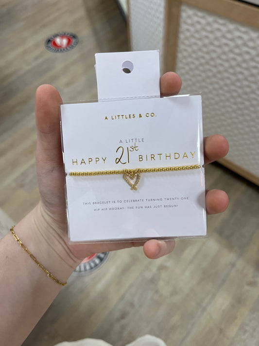 A LITTLE BRACELET - HAPPY 21ST BIRTHDAY - GOLD