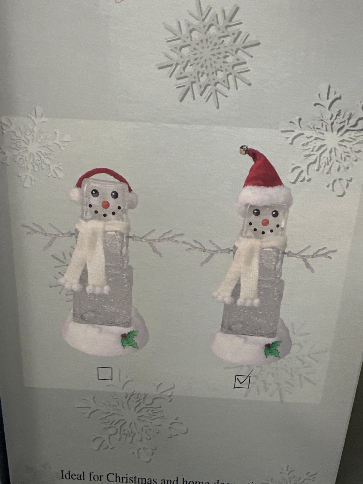 10" FESTIVE ICE CUBE GLITTER SNOWMAN - ASSORTMENT